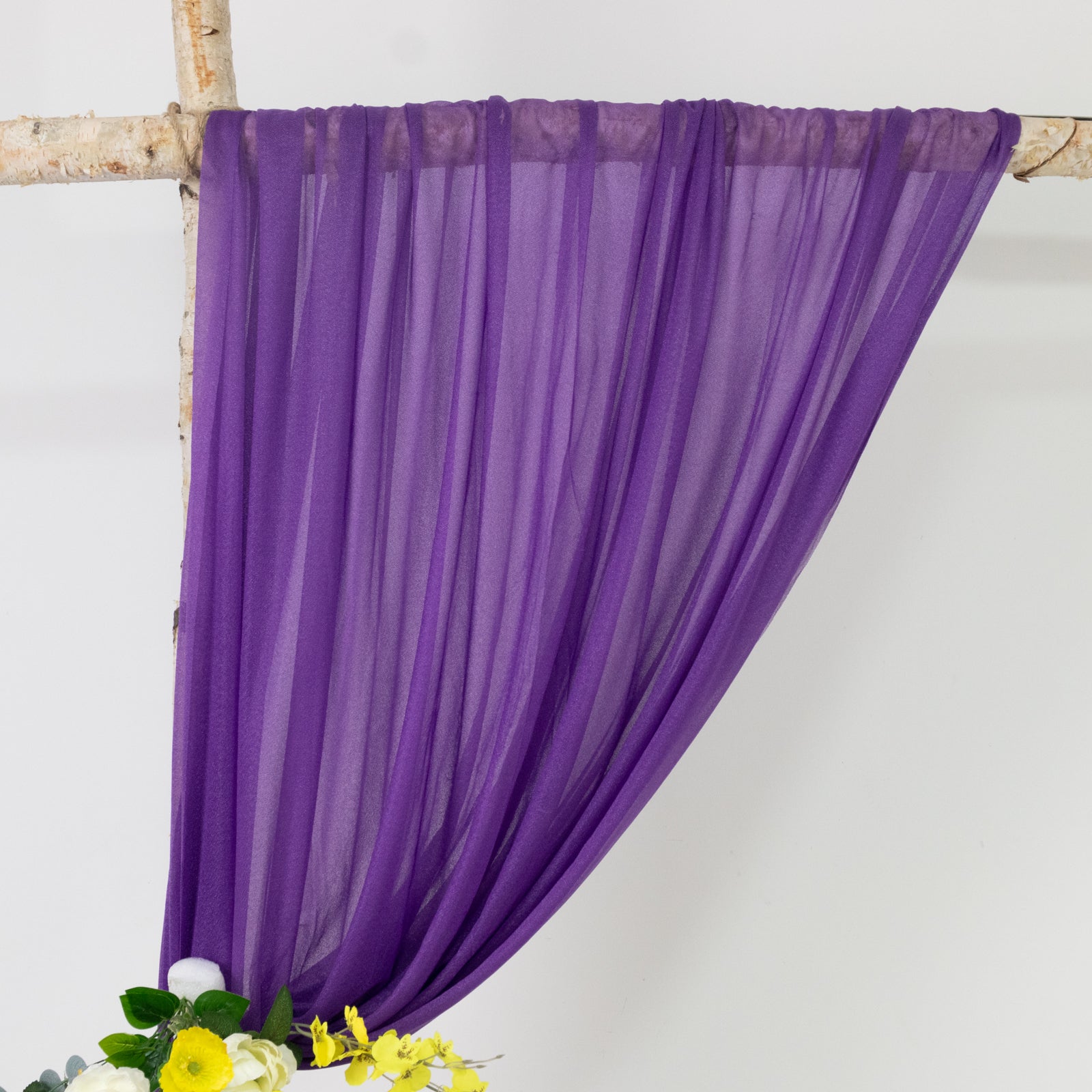 Purple Sheer Backdrop Drape – 5ft x 14ft Wedding Arch & Ceiling Decor Panel, Wrinkle Free with Soft Shimmer