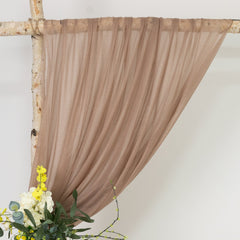 Taupe Sheer Backdrop Drape – 5ft x 14ft Wedding Arch & Ceiling Decor Panel, Wrinkle Free with Soft Shimmer