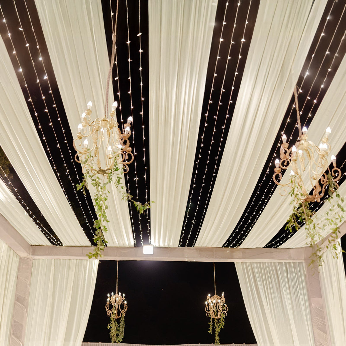 Beige Sheer Backdrop Drape – 5ftx32ft Wedding Arch & Ceiling Decor Panel, Wrinkle Free with Soft Shimmer
