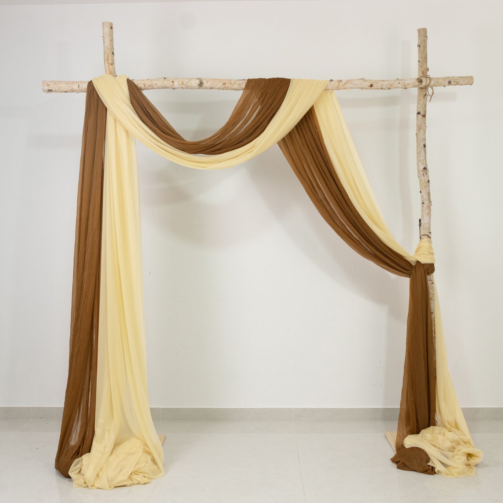 Champagne Sheer Backdrop Drape – 5ftx32ft Wedding Arch & Ceiling Decor Panel, Wrinkle Free with Soft Shimmer