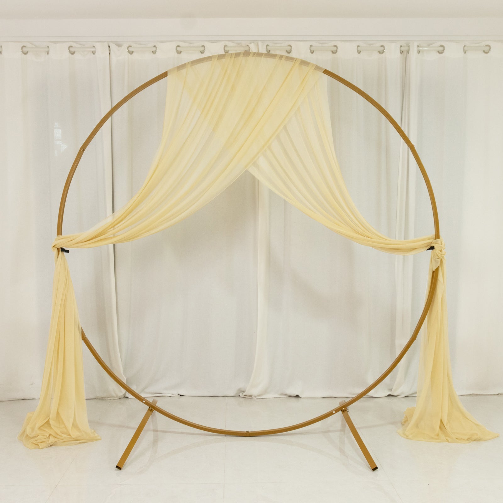 Champagne Sheer Backdrop Drape – 5ftx32ft Wedding Arch & Ceiling Decor Panel, Wrinkle Free with Soft Shimmer