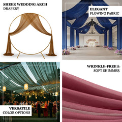 Purple Sheer Backdrop Drape – 5ftx32ft Wedding Arch & Ceiling Decor Panel, Wrinkle Free with Soft Shimmer