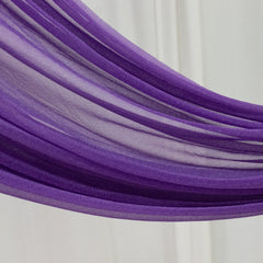 Purple Sheer Backdrop Drape – 5ftx32ft Wedding Arch & Ceiling Decor Panel, Wrinkle Free with Soft Shimmer