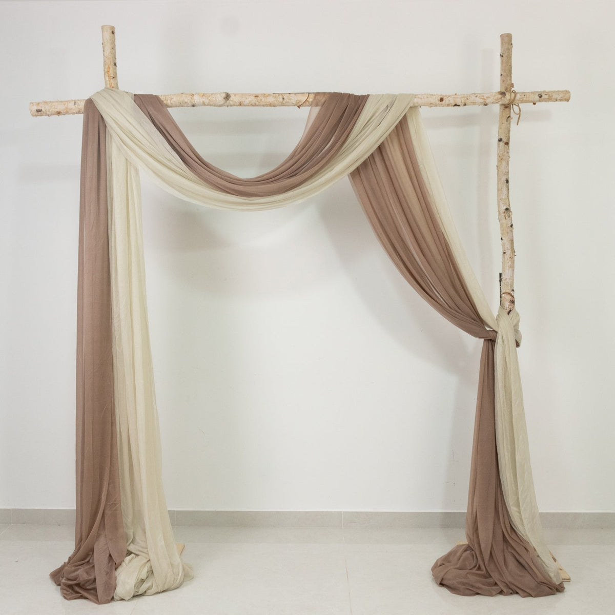 Taupe Sheer Backdrop Drape – 5ftx32ft Wedding Arch & Ceiling Decor Panel, Wrinkle Free with Soft Shimmer