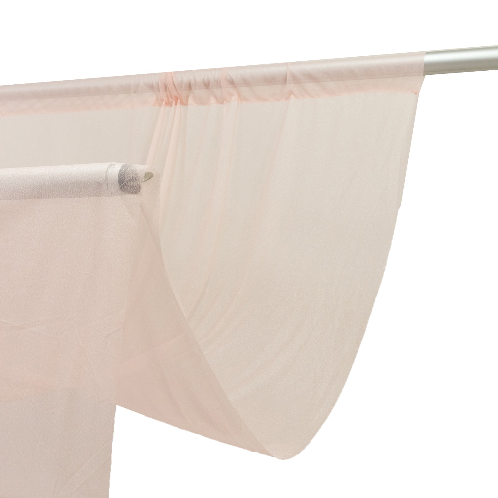Sheer Backdrop Curtain Panel 5ft × 10ft Blush – Wedding Arch Drape with Rod Pocket