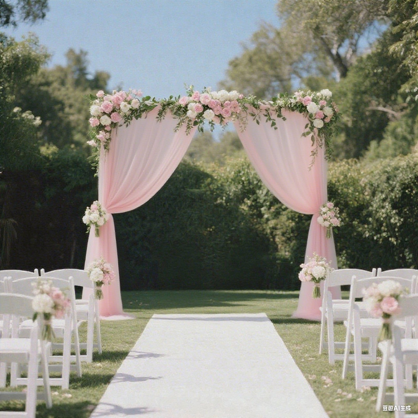 Sheer Backdrop Curtain Panel 5ft × 10ft Blush – Wedding Arch Drape with Rod Pocket