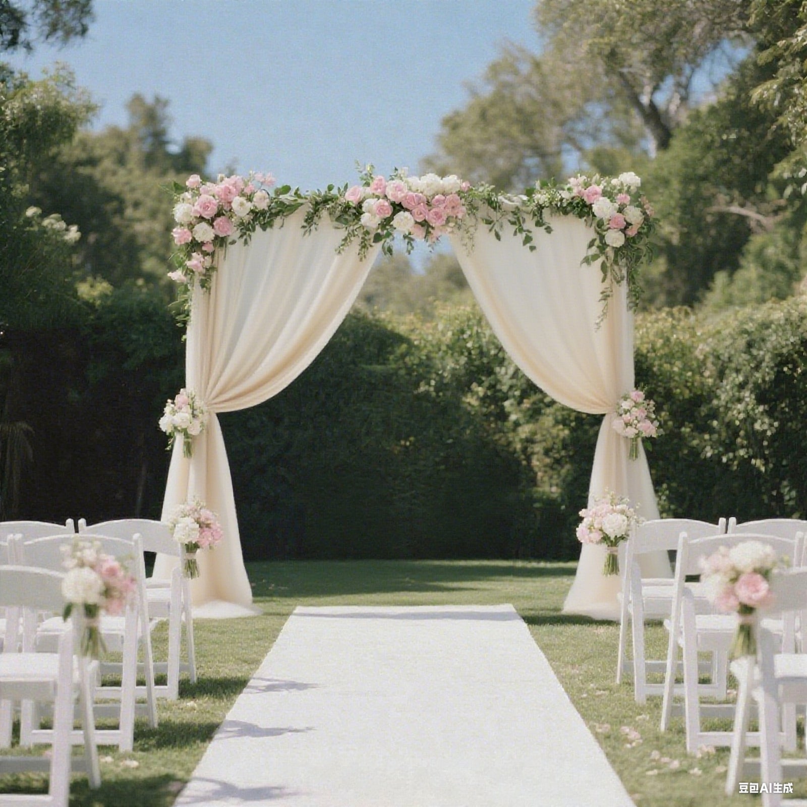Sheer Backdrop Curtain Panel 5ft × 10ft Beige – Wedding Arch Drape with Rod Pocket