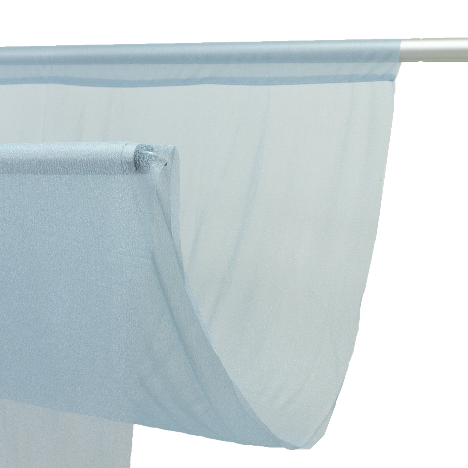 Sheer Backdrop Curtain Panel 5ft × 10ft Dusty Blue – Wedding Arch Drape with Rod Pocket
