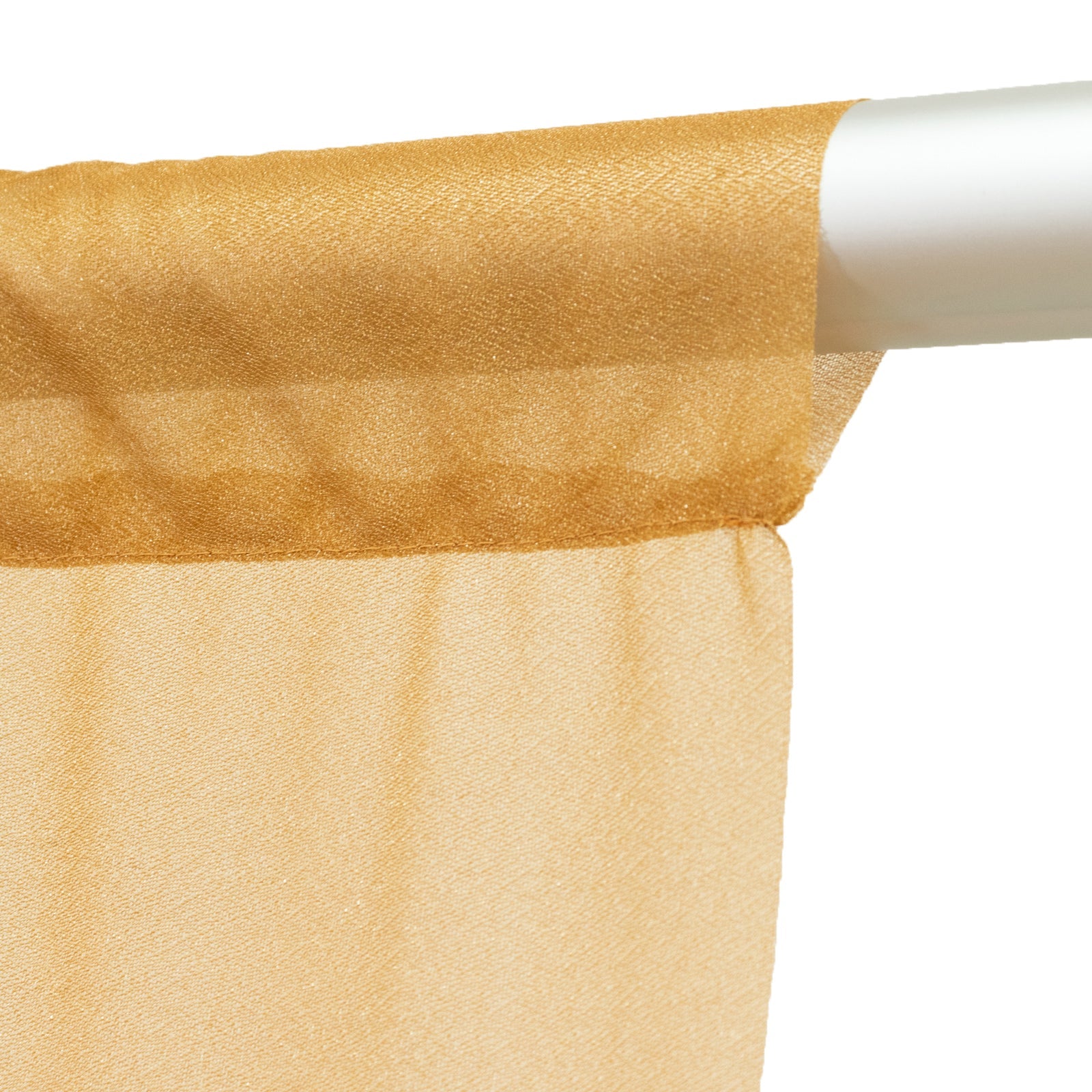 Sheer Backdrop Curtain Panel 5ft × 10ft Gold – Wedding Arch Drape with Rod Pocket