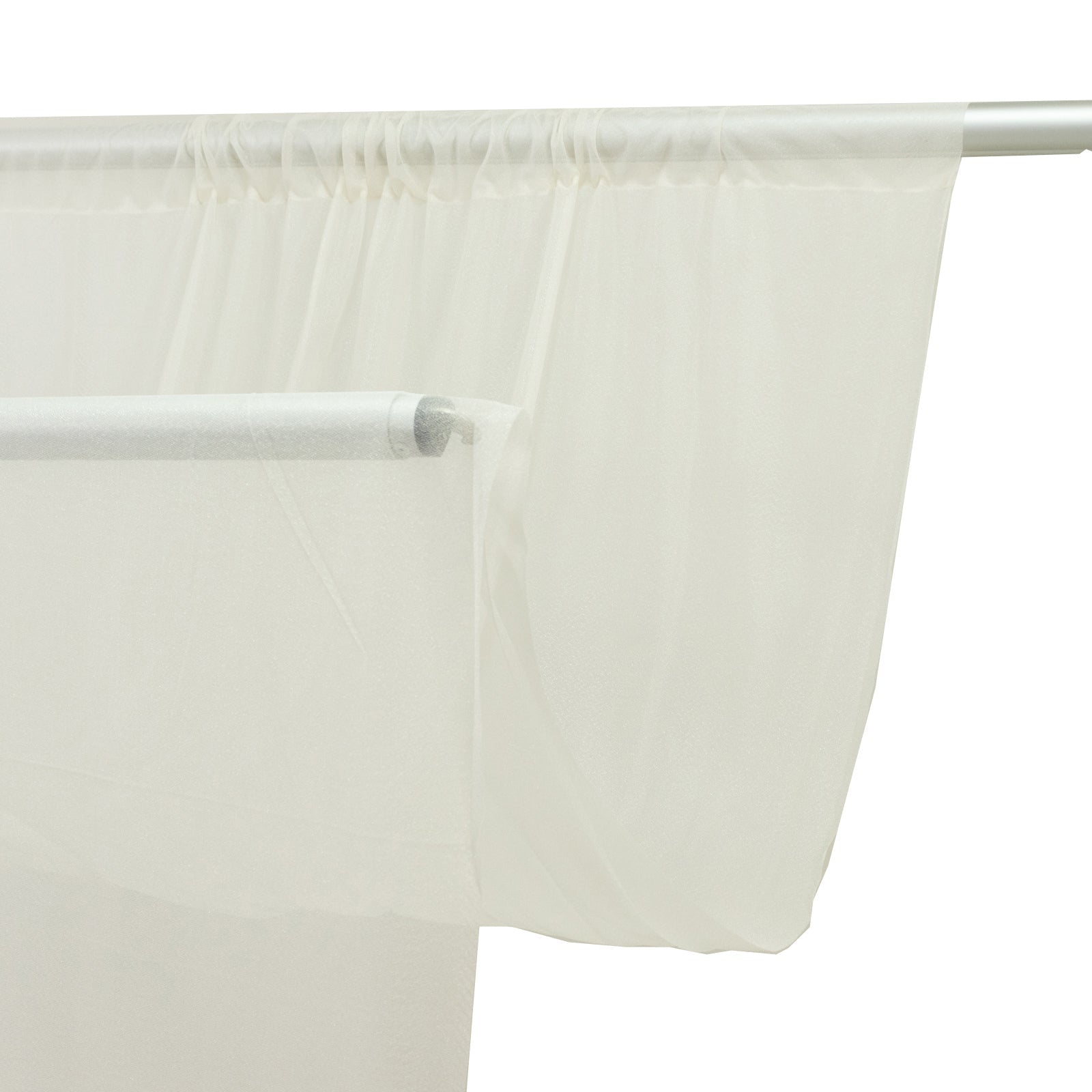 Sheer Backdrop Curtain Panel 5ft × 10ft Ivory – Wedding Arch Drape with Rod Pocket