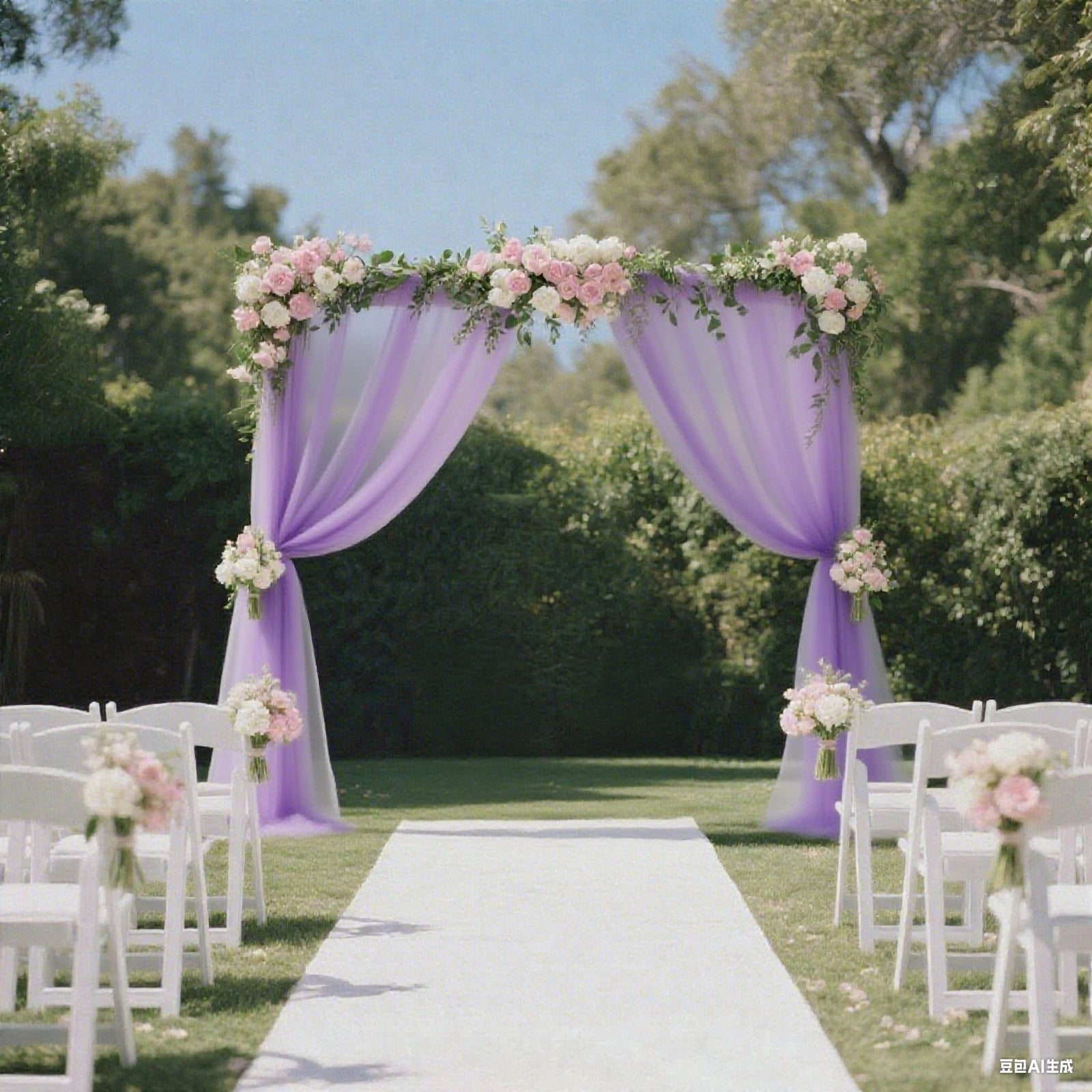 Sheer Backdrop Curtain Panel 5ft × 10ft Lavender Lilac – Wedding Arch Drape with Rod Pocket