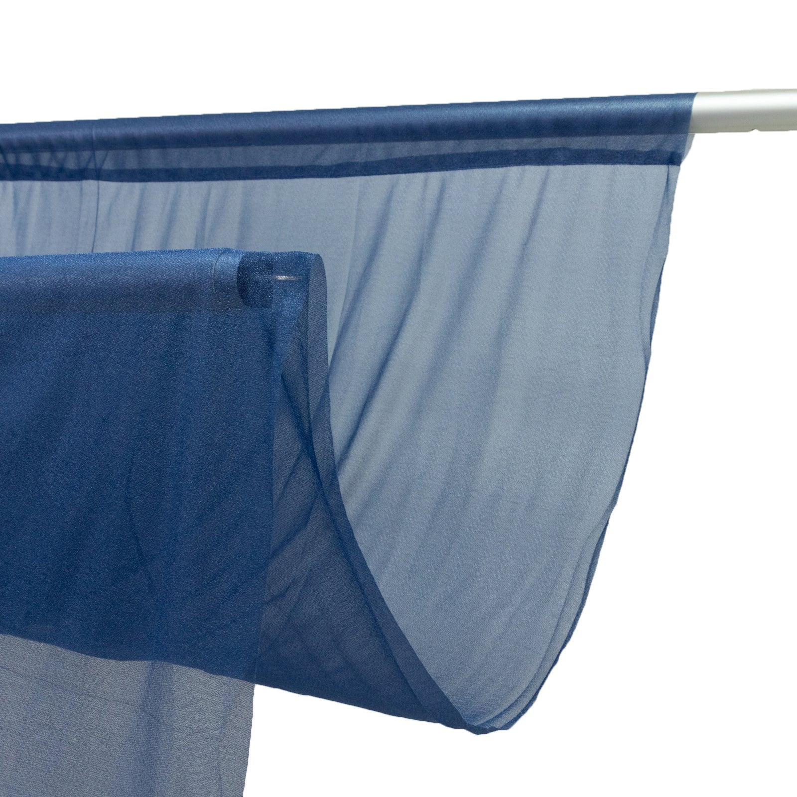 Sheer Backdrop Curtain Panel 5ft × 10ft Navy Blue – Wedding Arch Drape with Rod Pocket