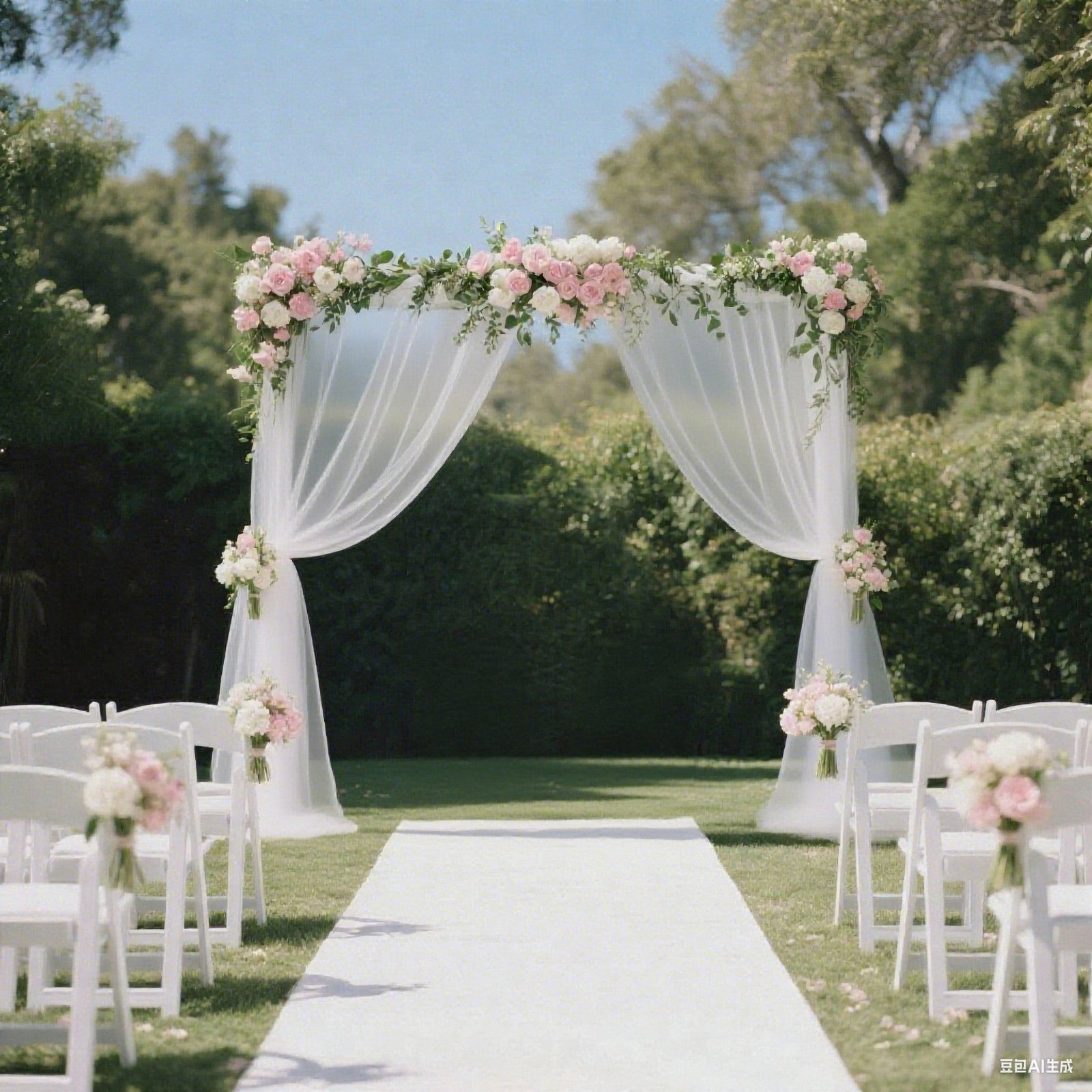 Sheer Backdrop Curtain Panel 5ft × 10ft White – Wedding Arch Drape with Rod Pocket