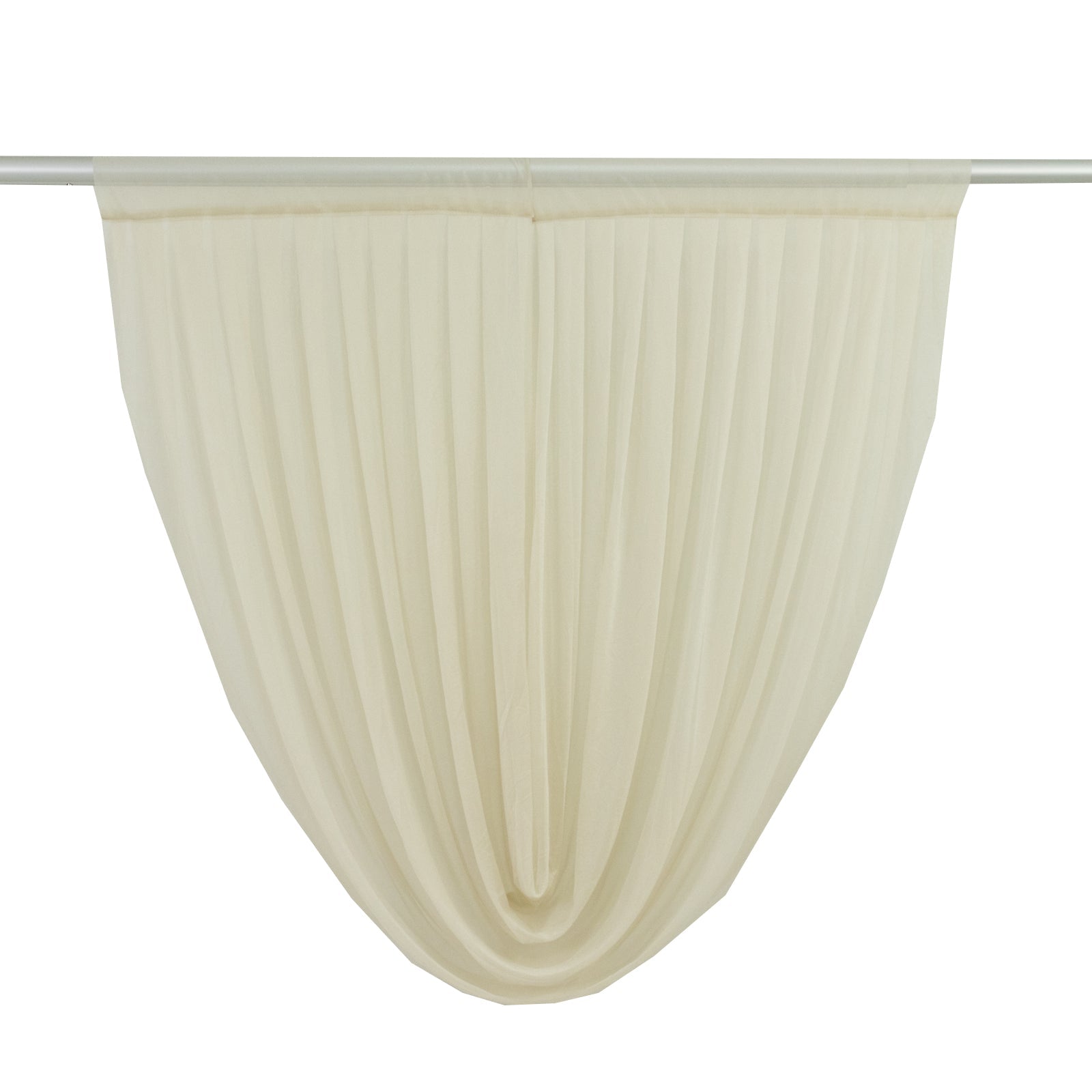4ft x 4ft Sheer Chiffon Backdrop Valance Drapes – Beige Curved Swag Topper Panel