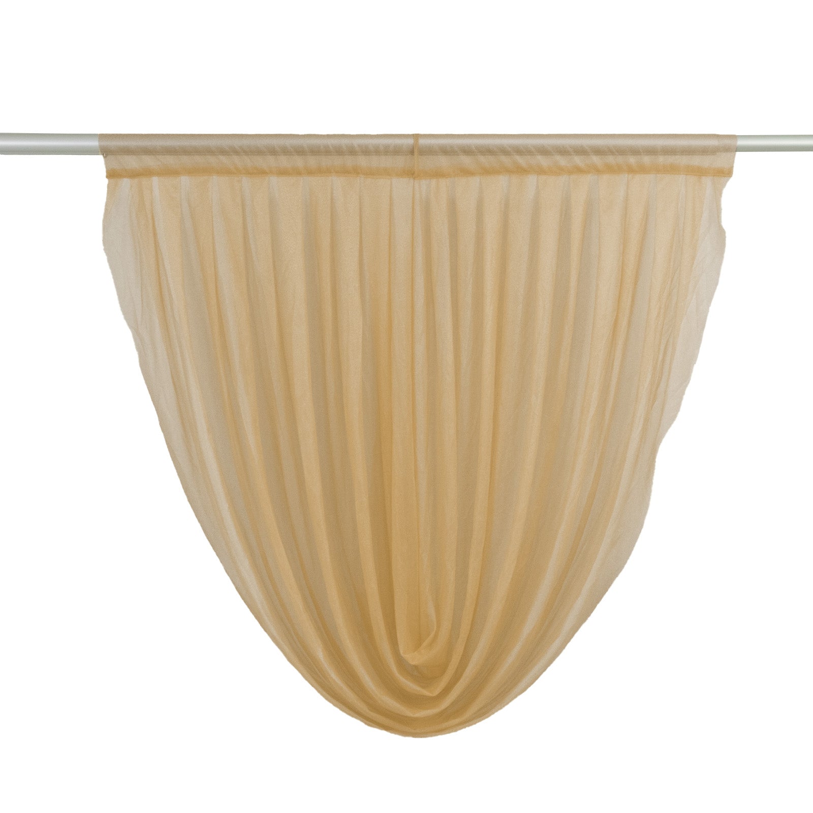 4ft x 4ft Sheer Chiffon Backdrop Valance Drapes – Champagne Curved Swag Topper Panel