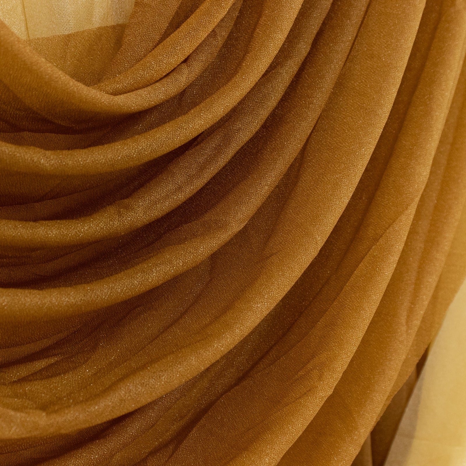 4ft x 4ft Sheer Chiffon Backdrop Valance Drapes – Gold Curved Swag Topper Panel