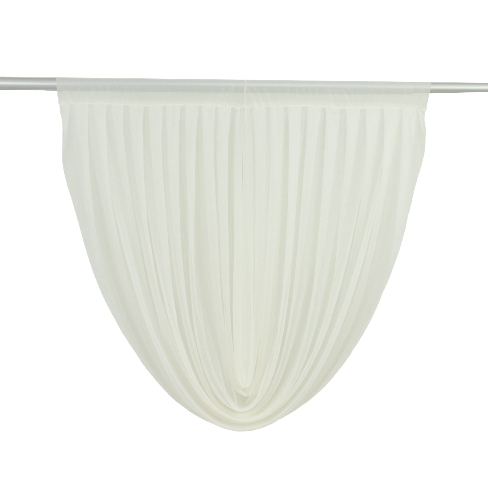 4ft x 4ft Sheer Chiffon Backdrop Valance Drapes – Ivory Curved Swag Topper Panel