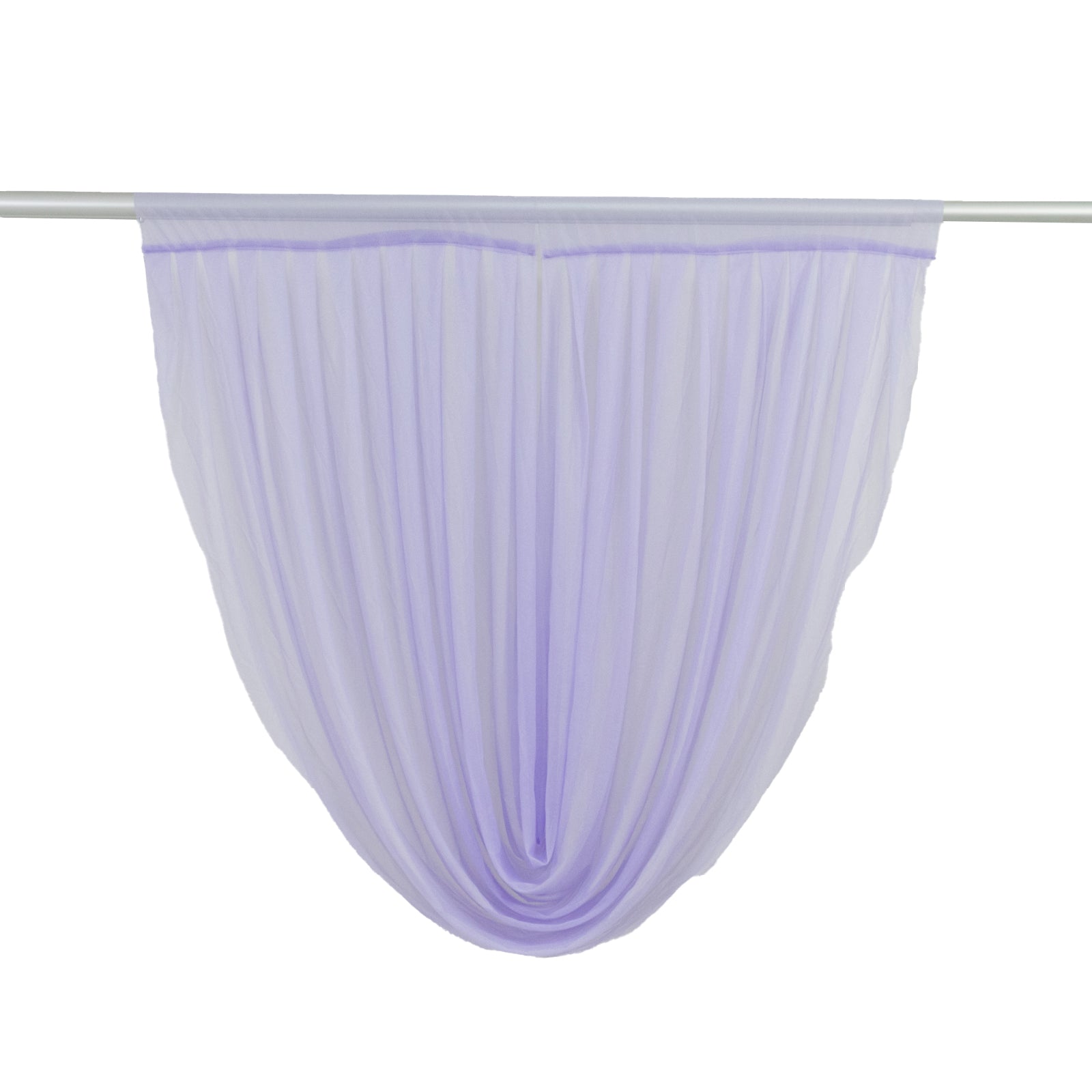 4ft x 4ft Sheer Chiffon Backdrop Valance Drapes – Lavender Lilac Curved Swag Topper Panel