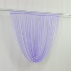 4ft x 4ft Sheer Chiffon Backdrop Valance Drapes – Lavender Lilac Curved Swag Topper Panel