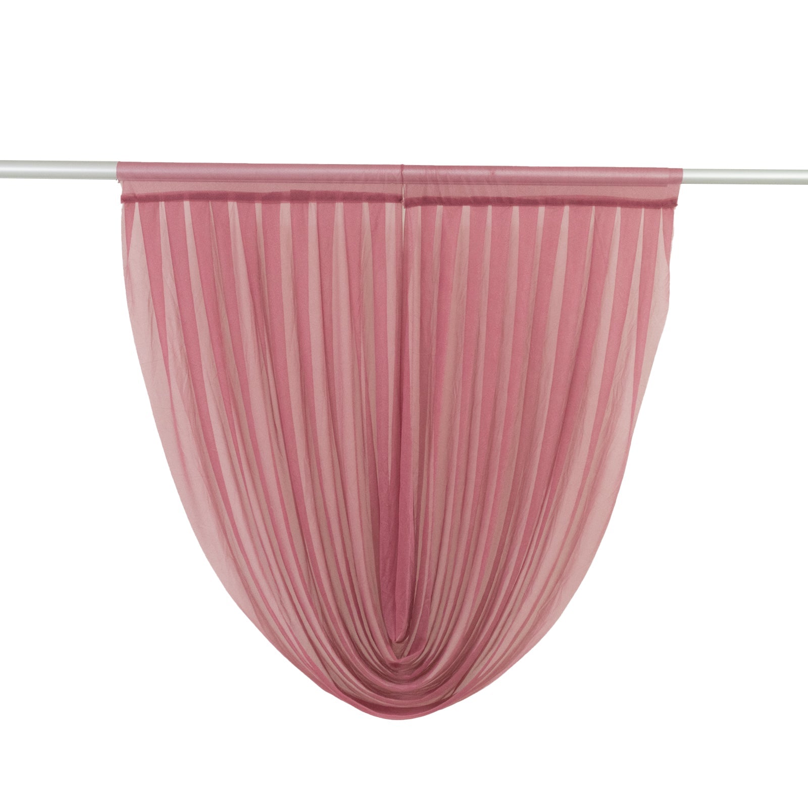 4ft x 4ft Sheer Chiffon Backdrop Valance Drapes – Mauve Cinnamon Rose Curved Swag Topper Panel
