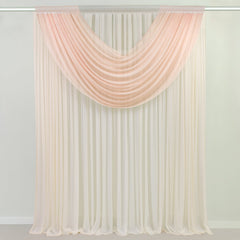 Blush Sheer Chiffon Valance Curtain 4ft x 5ft –  Wedding Arch Drape with Rod Pocket, Voile Backdrop Panel