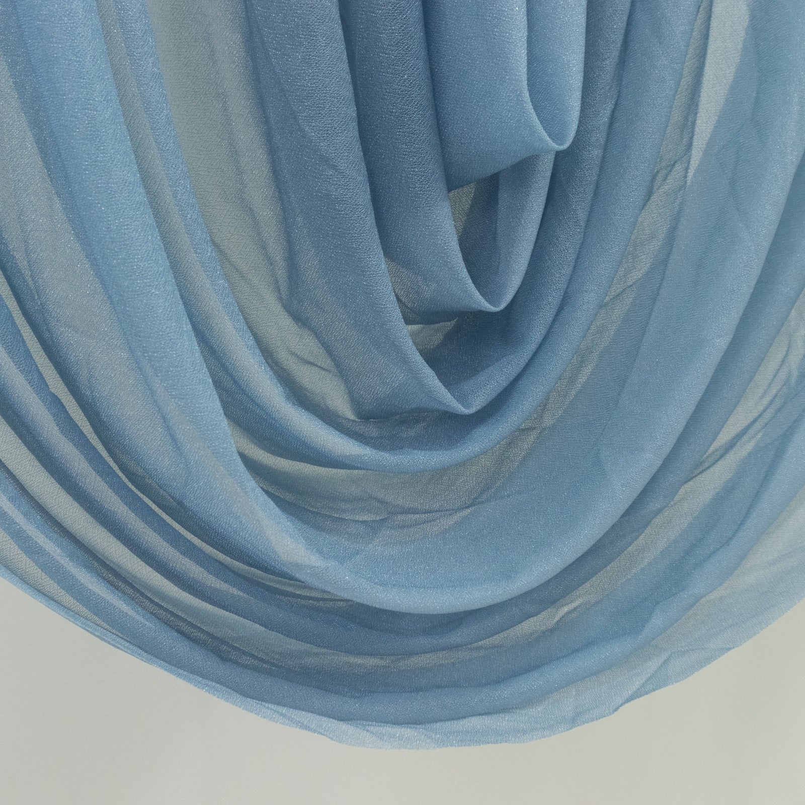 Dusty Blue Sheer Chiffon Valance Curtain 4ft x 5ft –  Wedding Arch Drape with Rod Pocket, Voile Backdrop Panel