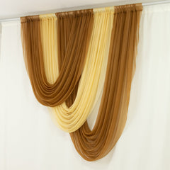 Champagne Sheer Chiffon Valance Curtain 4ft x 5ft –  Wedding Arch Drape with Rod Pocket, Voile Backdrop Panel