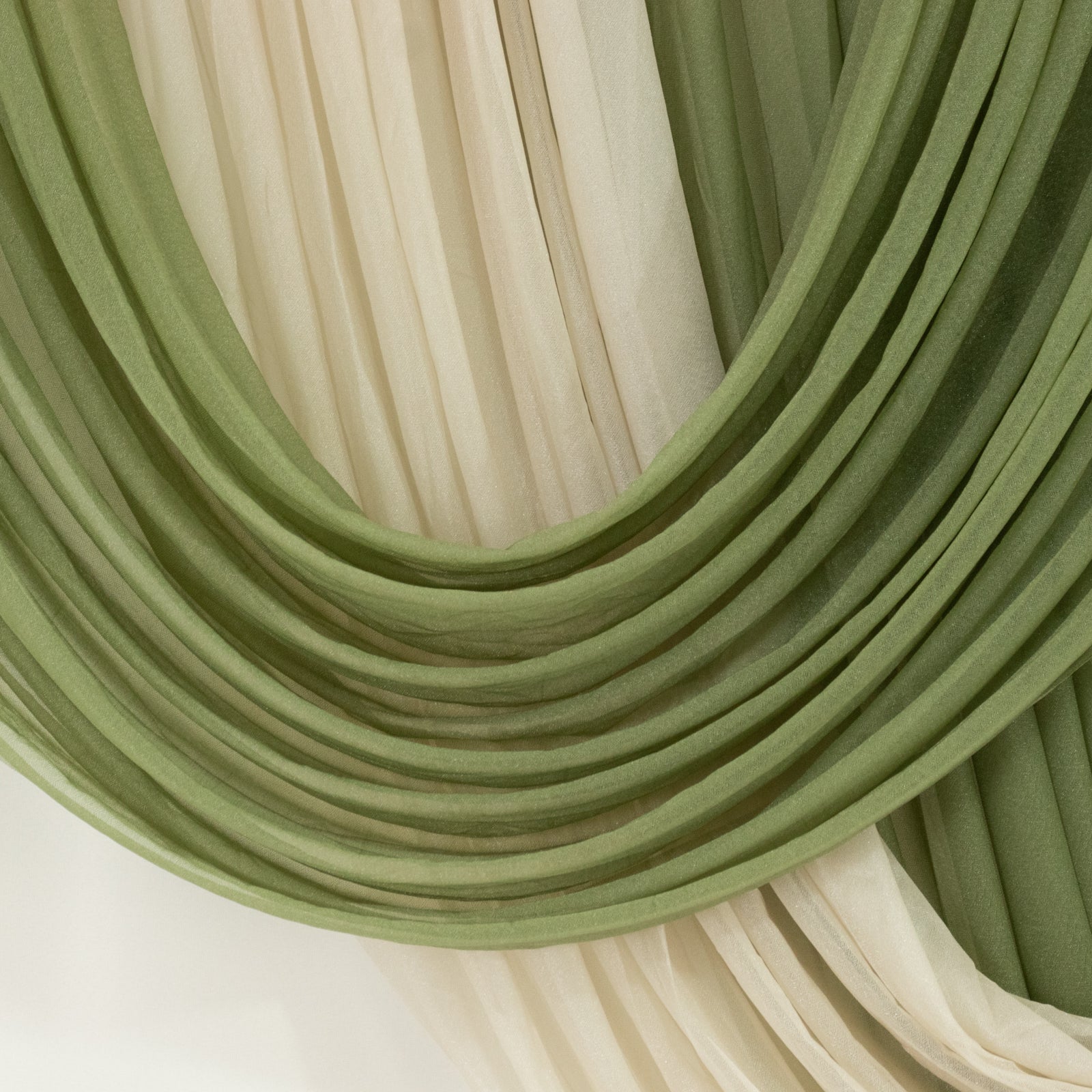 Dusty Sage Green Sheer Chiffon Valance Curtain 4ft x 5ft –  Wedding Arch Drape with Rod Pocket, Voile Backdrop Panel