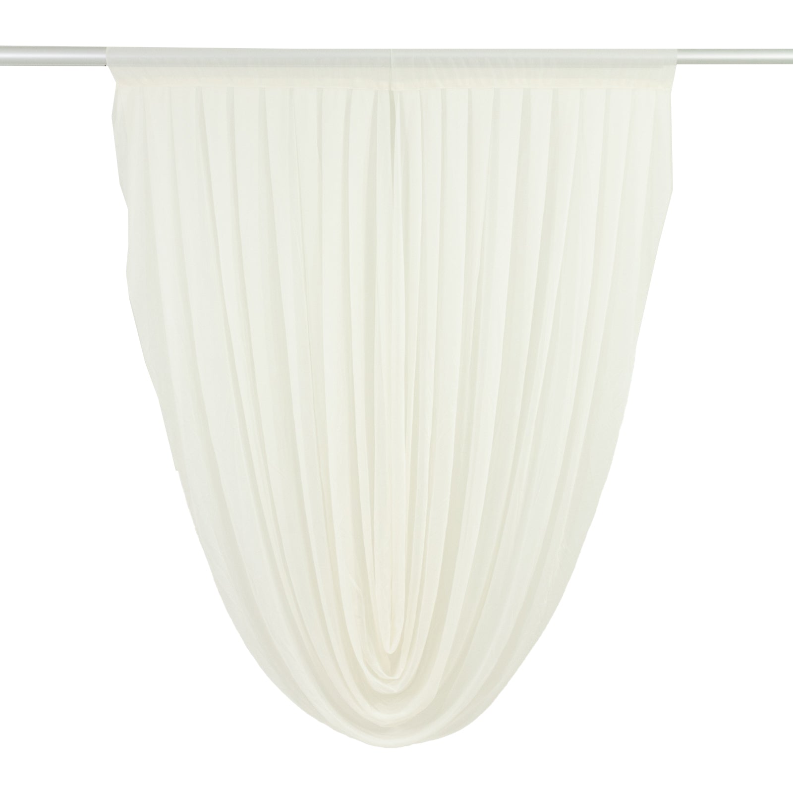 Ivory Sheer Chiffon Valance Curtain 4ft x 5ft –  Wedding Arch Drape with Rod Pocket, Voile Backdrop Panel
