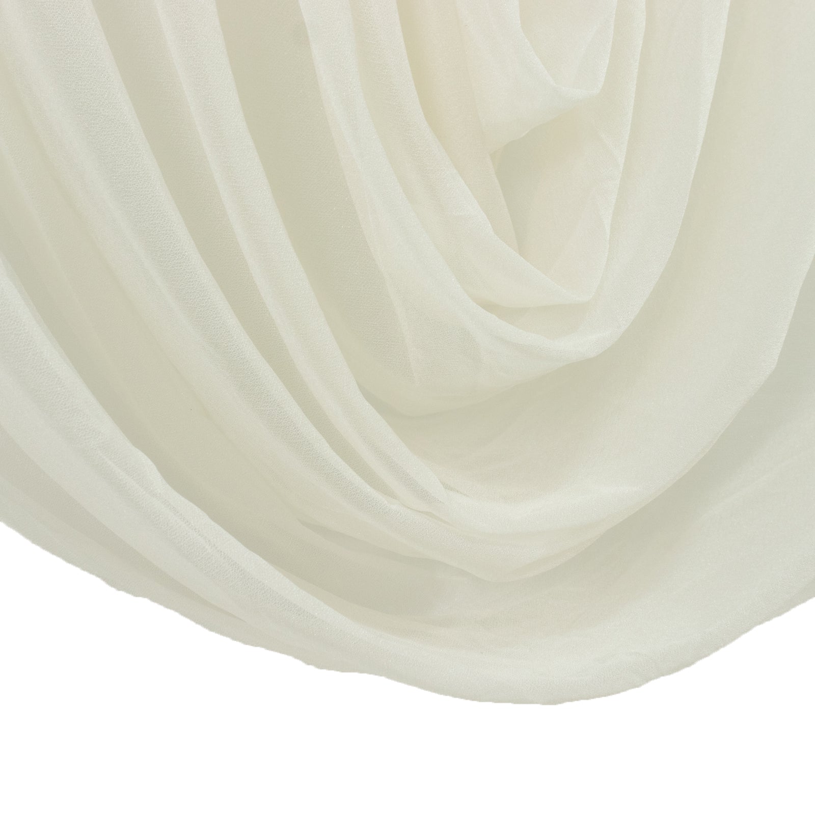 Ivory Sheer Chiffon Valance Curtain 4ft x 5ft –  Wedding Arch Drape with Rod Pocket, Voile Backdrop Panel