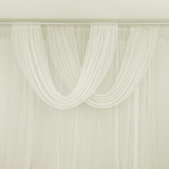 Ivory Sheer Chiffon Valance Curtain 4ft x 5ft –  Wedding Arch Drape with Rod Pocket, Voile Backdrop Panel