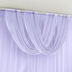 Lavender Lilac Sheer Chiffon Valance Curtain 4ft x 5ft –  Wedding Arch Drape with Rod Pocket, Voile Backdrop Panel