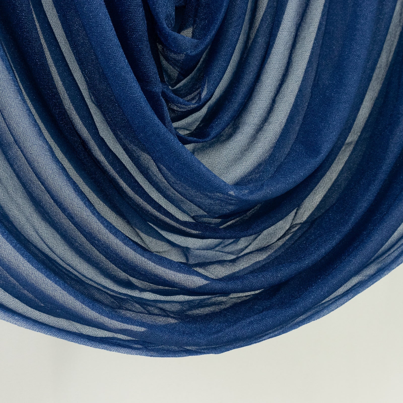 Navy Blue Sheer Chiffon Valance Curtain 4ft x 5ft –  Wedding Arch Drape with Rod Pocket, Voile Backdrop Panel