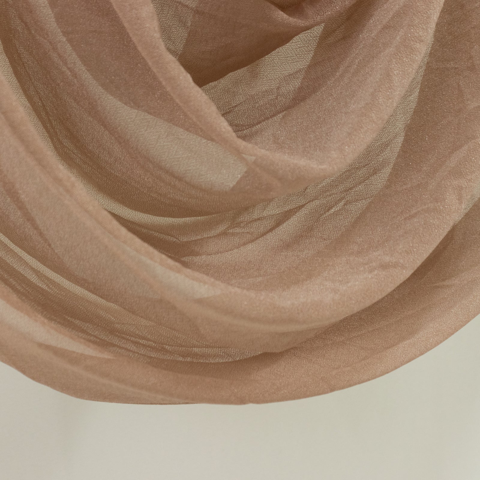 Taupe Sheer Chiffon Valance Curtain 4ft x 5ft –  Wedding Arch Drape with Rod Pocket, Voile Backdrop Panel