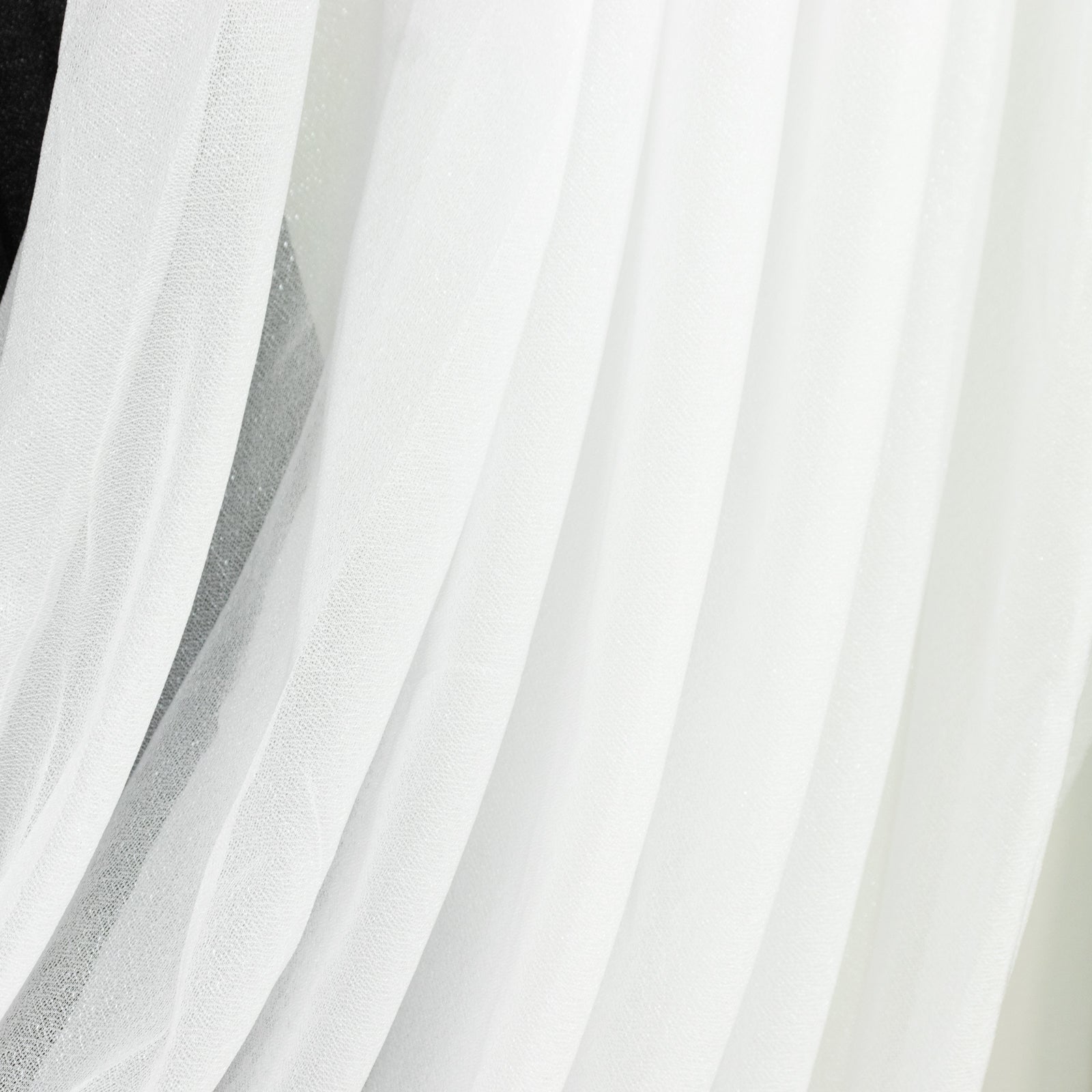 White Sheer Chiffon Valance Curtain 4ft x 5ft –  Wedding Arch Drape with Rod Pocket, Voile Backdrop Panel
