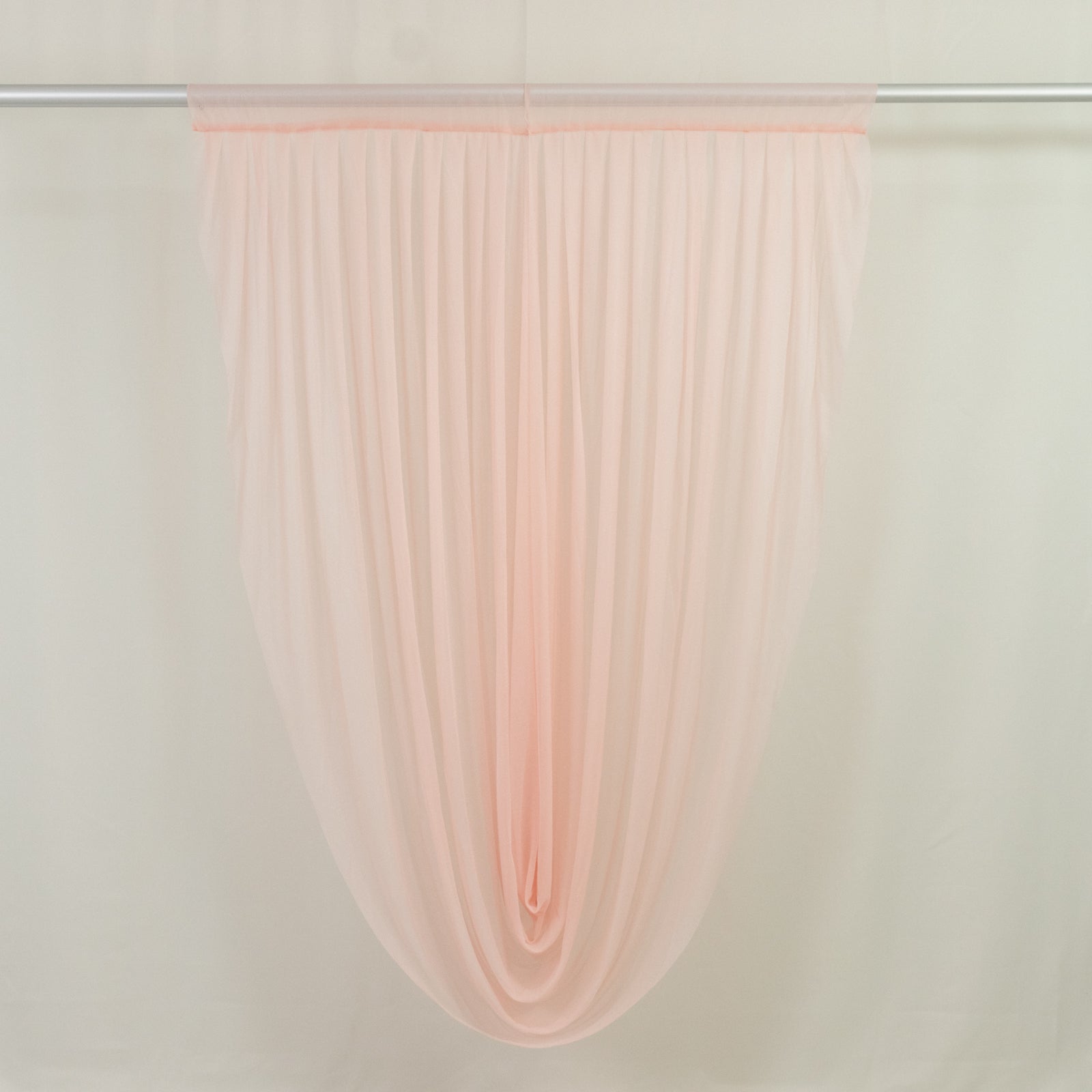 Blush Sheer Chiffon Valance Curtain 4ft x 6ft –  Wedding Arch Drape with Rod Pocket, Voile Backdrop Panel