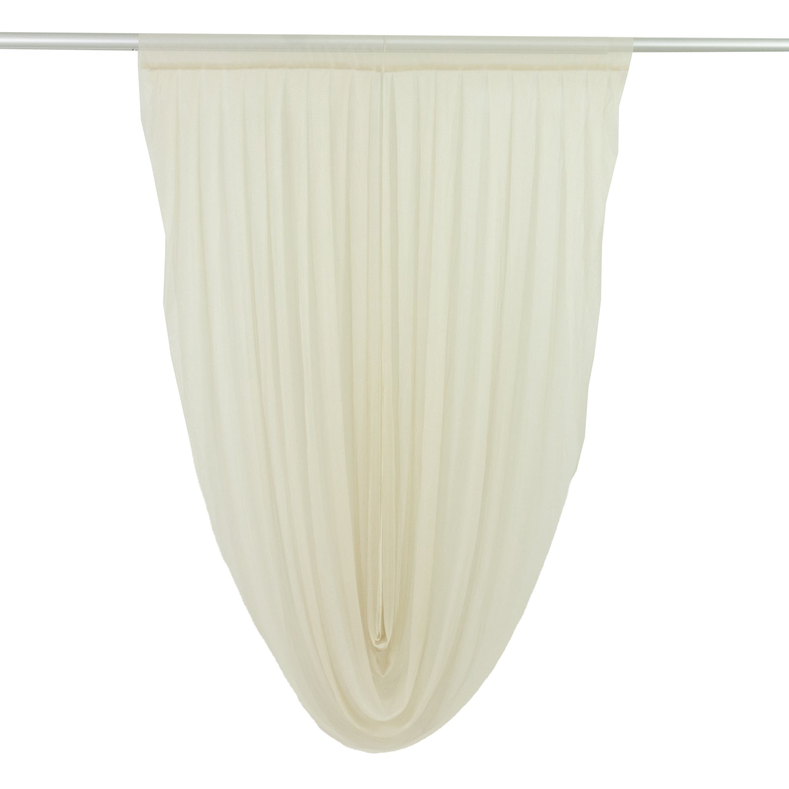 Beige Sheer Chiffon Valance Curtain 4ft x 6ft –  Wedding Arch Drape with Rod Pocket, Voile Backdrop Panel