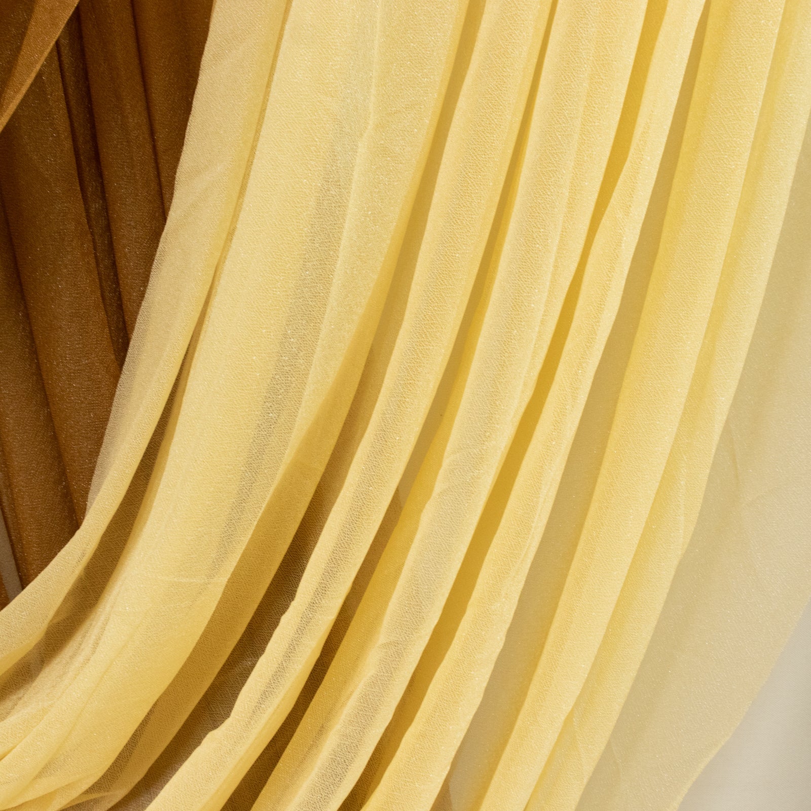 Champagne Sheer Chiffon Valance Curtain 4ft x 6ft –  Wedding Arch Drape with Rod Pocket, Voile Backdrop Panel