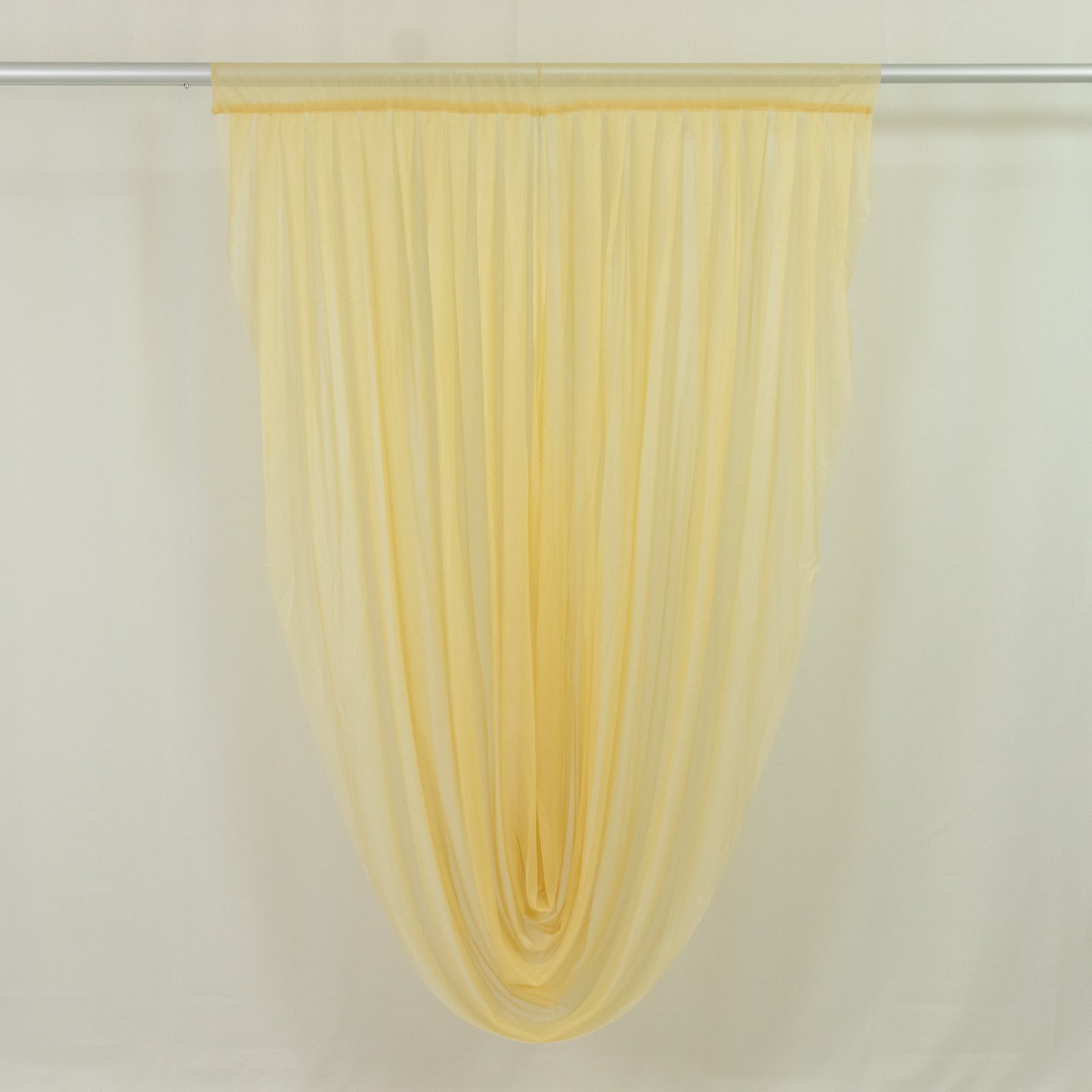 Champagne Sheer Chiffon Valance Curtain 4ft x 6ft –  Wedding Arch Drape with Rod Pocket, Voile Backdrop Panel