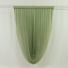 Dusty Sage Green Sheer Chiffon Valance Curtain 4ft x 6ft –  Wedding Arch Drape with Rod Pocket, Voile Backdrop Panel