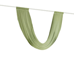 Dusty Sage Green Sheer Chiffon Valance Curtain 4ft x 6ft –  Wedding Arch Drape with Rod Pocket, Voile Backdrop Panel