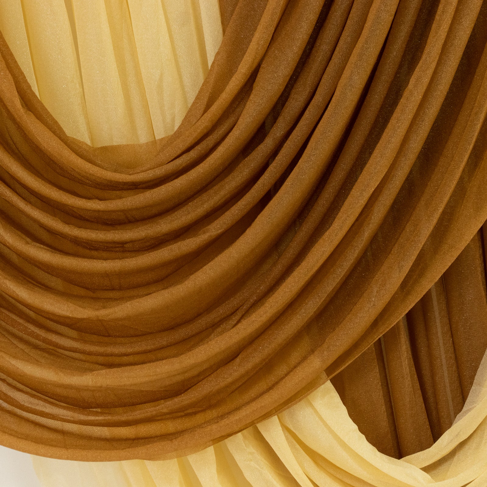 Gold Sheer Chiffon Valance Curtain 4ft x 6ft –  Wedding Arch Drape with Rod Pocket, Voile Backdrop Panel