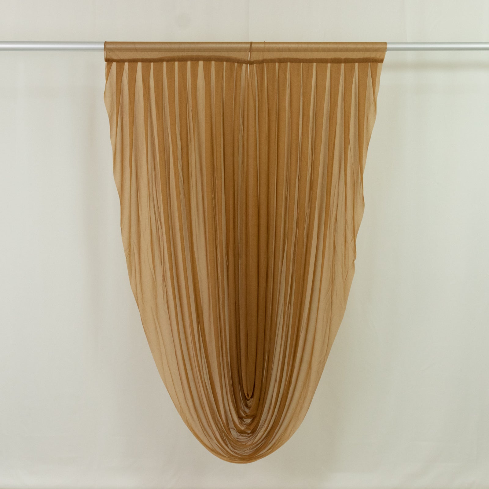 Gold Sheer Chiffon Valance Curtain 4ft x 6ft –  Wedding Arch Drape with Rod Pocket, Voile Backdrop Panel
