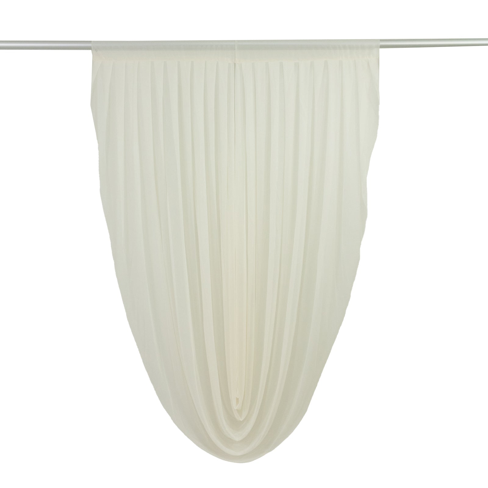 Ivory Sheer Chiffon Valance Curtain 4ft x 6ft –  Wedding Arch Drape with Rod Pocket, Voile Backdrop Panel