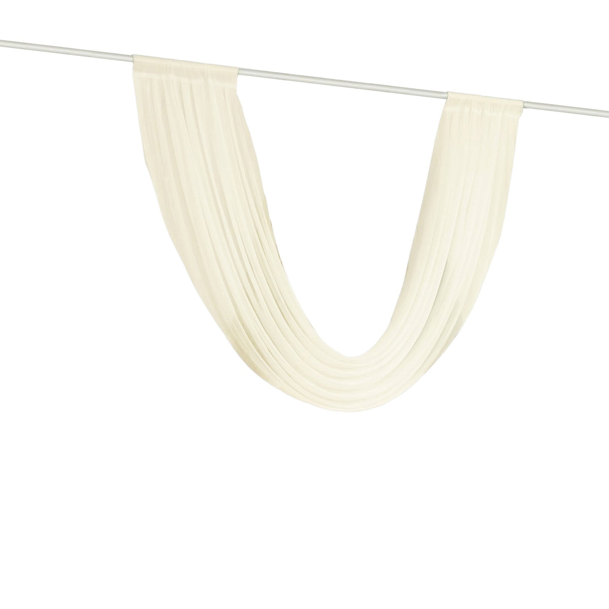 Ivory Sheer Chiffon Valance Curtain 4ft x 6ft –  Wedding Arch Drape with Rod Pocket, Voile Backdrop Panel