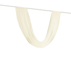 Ivory Sheer Chiffon Valance Curtain 4ft x 6ft –  Wedding Arch Drape with Rod Pocket, Voile Backdrop Panel