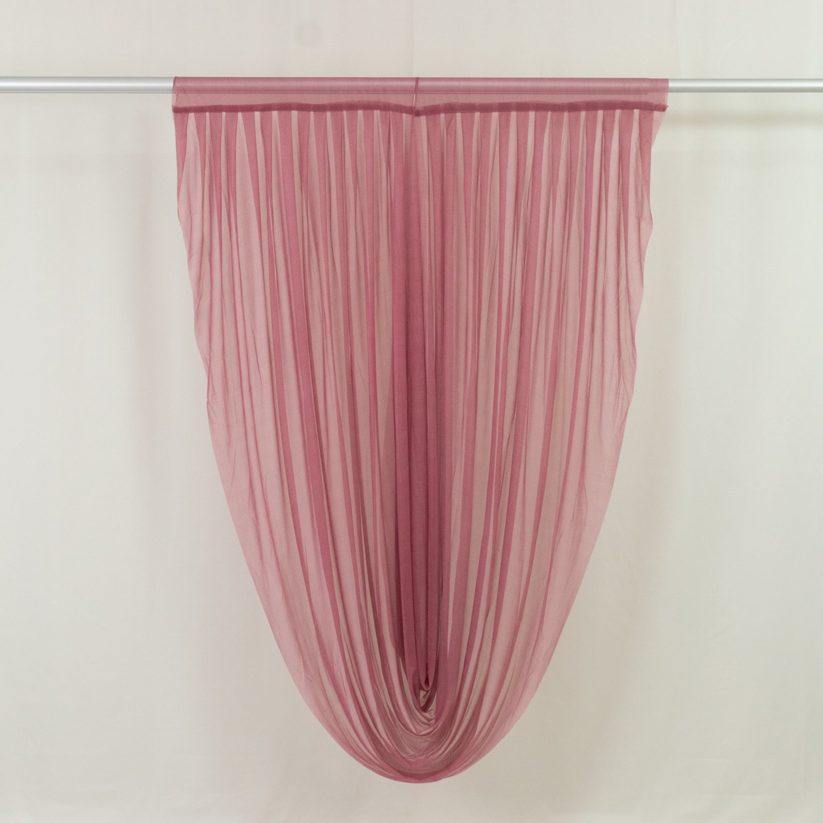 Mauve Cinnamon Rose Sheer Chiffon Valance Curtain 4ft x 6ft –  Wedding Arch Drape with Rod Pocket, Voile Backdrop Panel