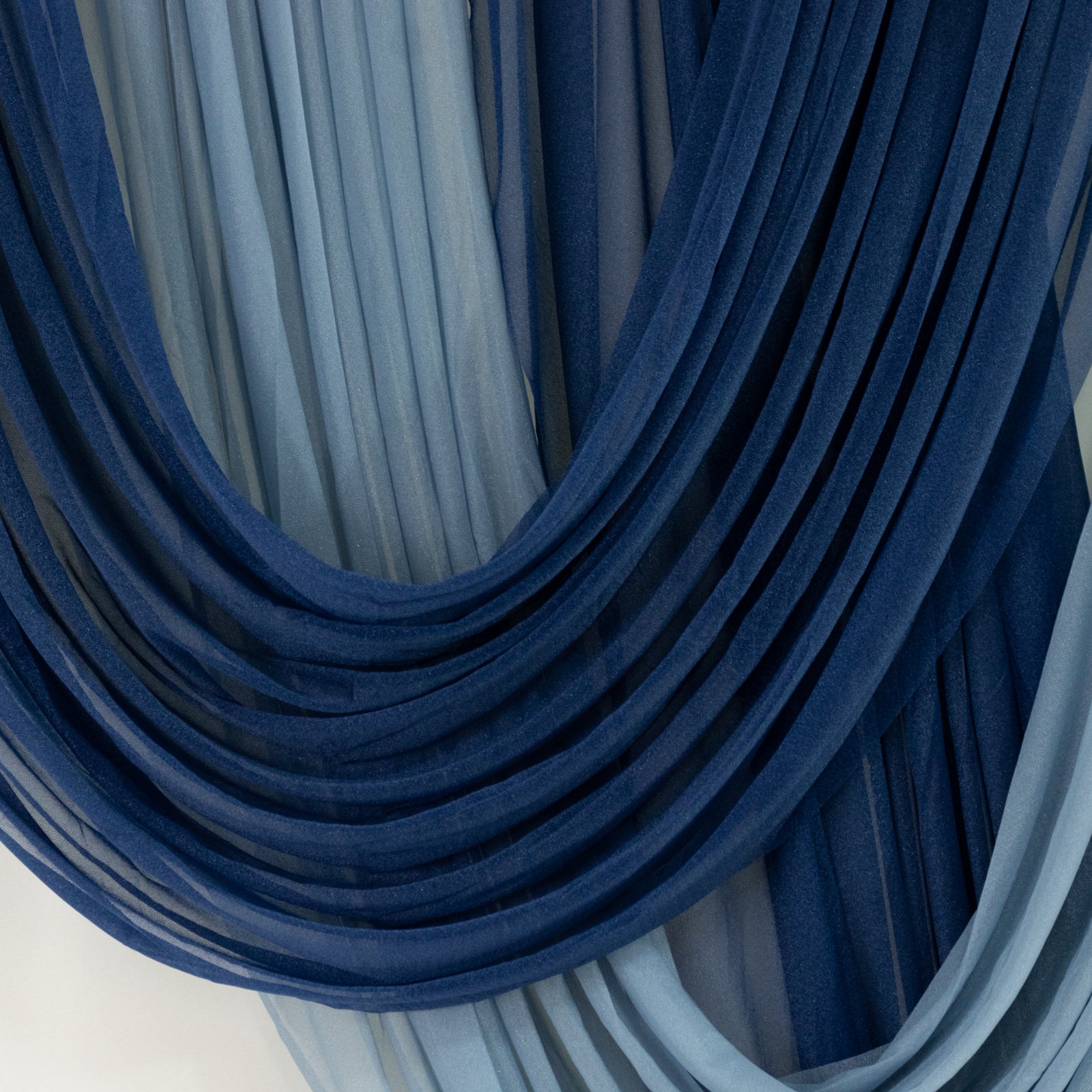 Navy Blue Sheer Chiffon Valance Curtain 4ft x 6ft –  Wedding Arch Drape with Rod Pocket, Voile Backdrop Panel