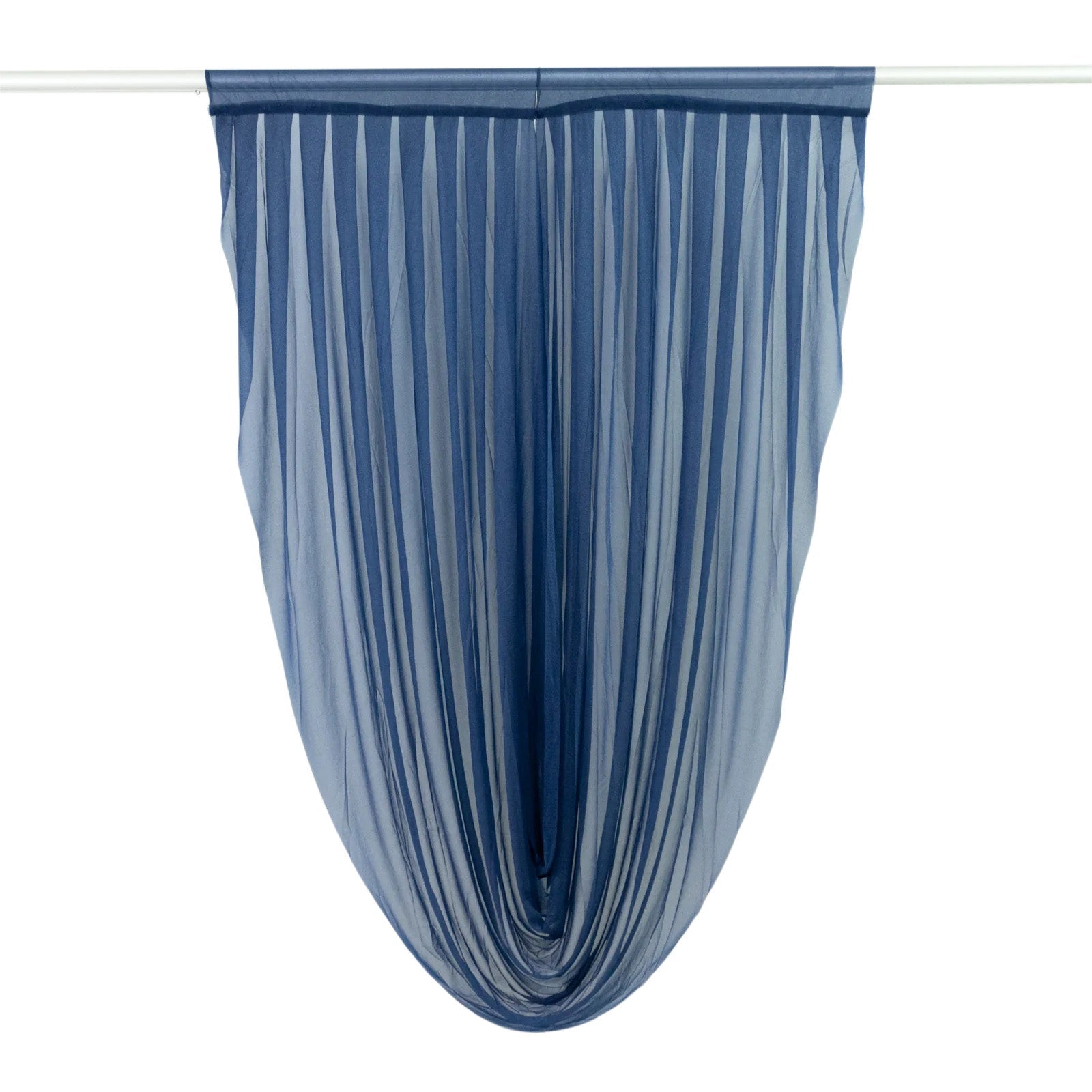 Navy Blue Sheer Chiffon Valance Curtain 4ft x 6ft –  Wedding Arch Drape with Rod Pocket, Voile Backdrop Panel