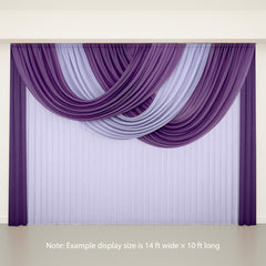 Purple Sheer Chiffon Valance Curtain 4ft x 6ft –  Wedding Arch Drape with Rod Pocket, Voile Backdrop Panel